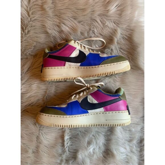 Nike Women's Multicolor Air Force 1 Shadow Sneakers CT1985-500 Athletic Sneaker - Picture 2 of 11